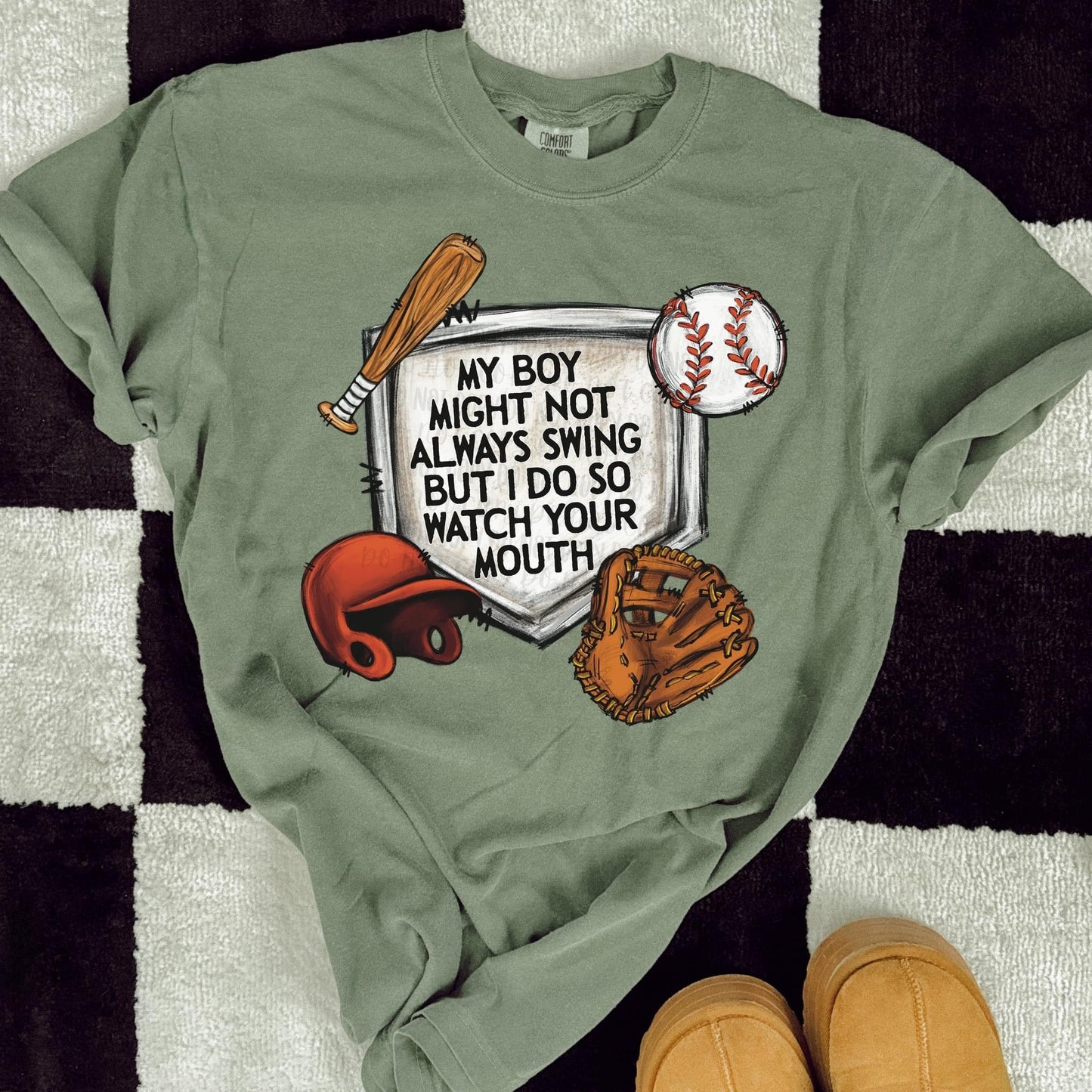 My Boy Might Not Always Swing But I Do So Watch Your Mouth Graphic Tee
