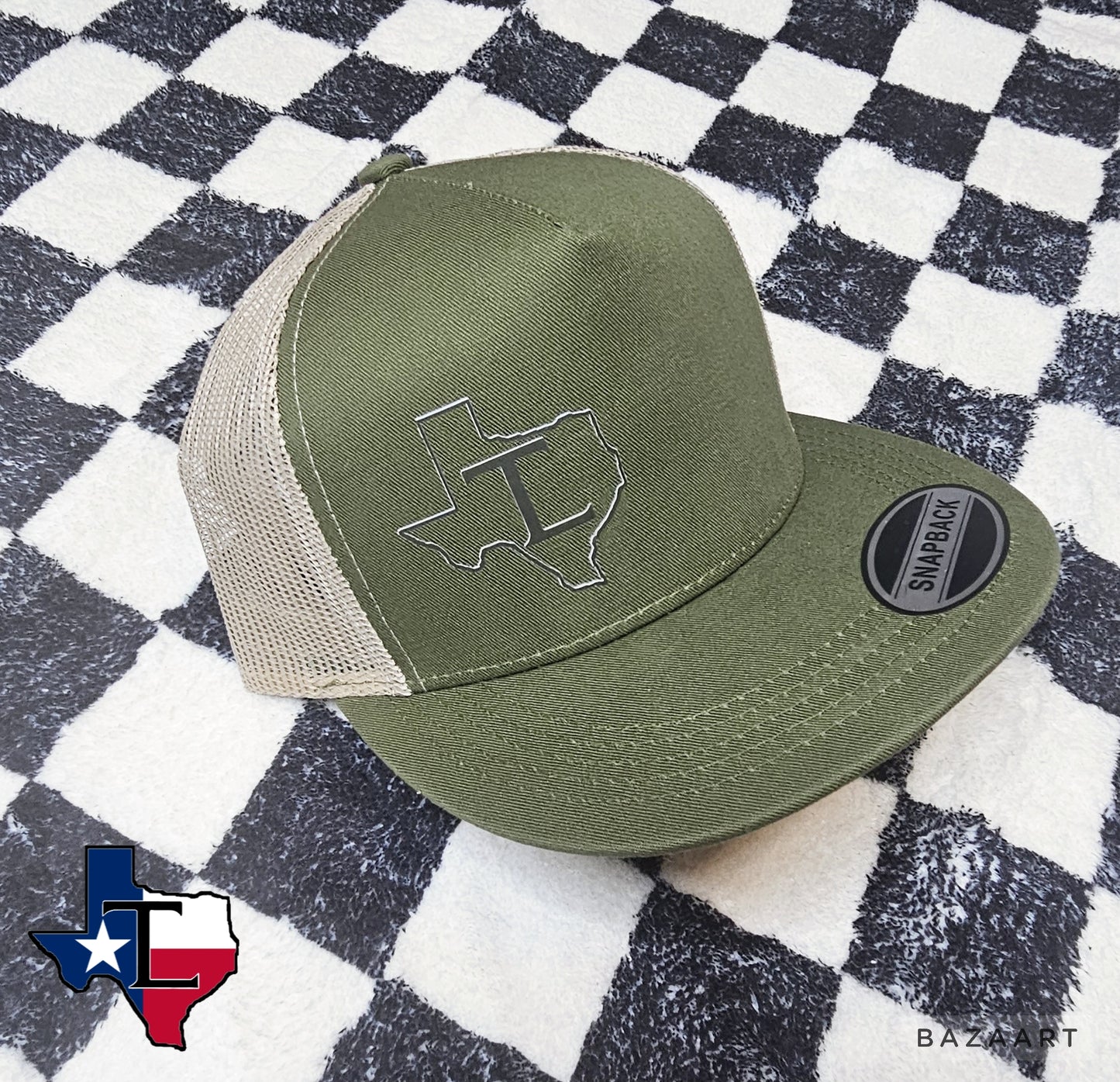 Texas Loyalty Brand - Military Green & Tan Flat Bill Snap Back