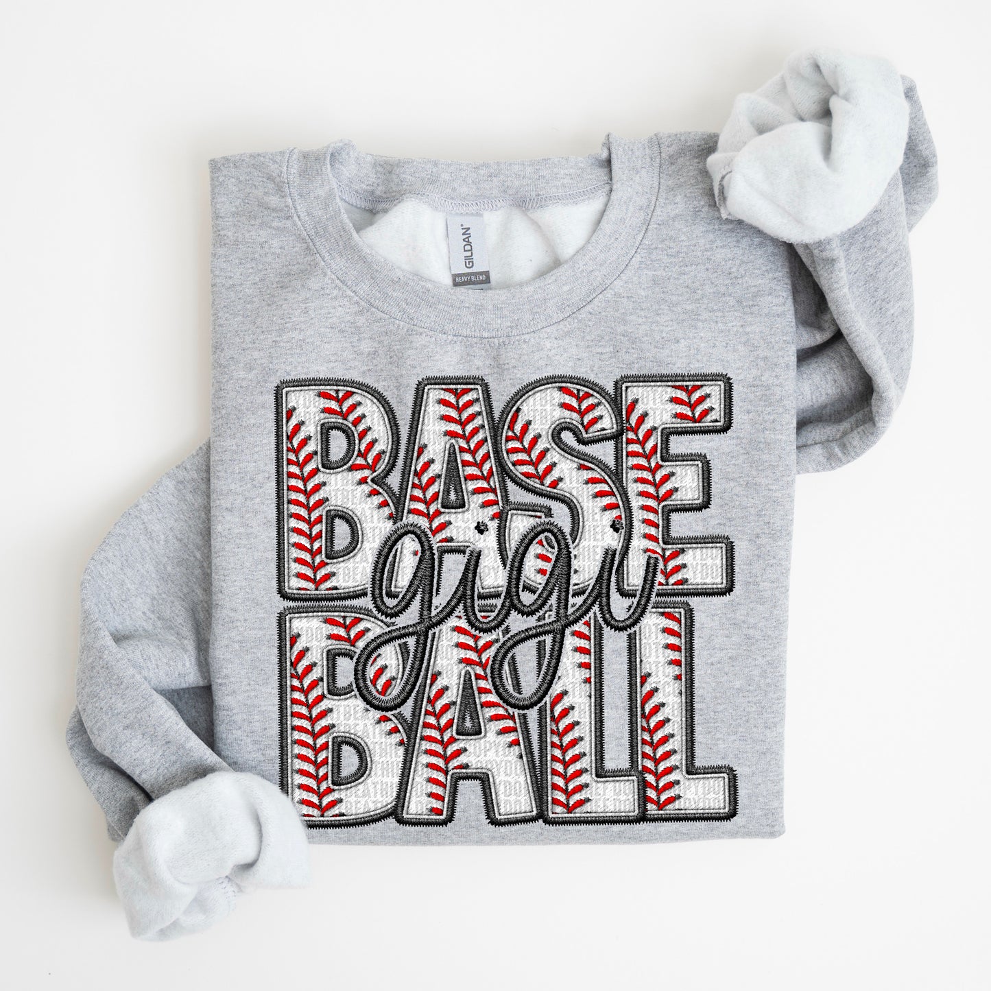 Baseball Family Member Sweatshirt FAUX embroidery graphic