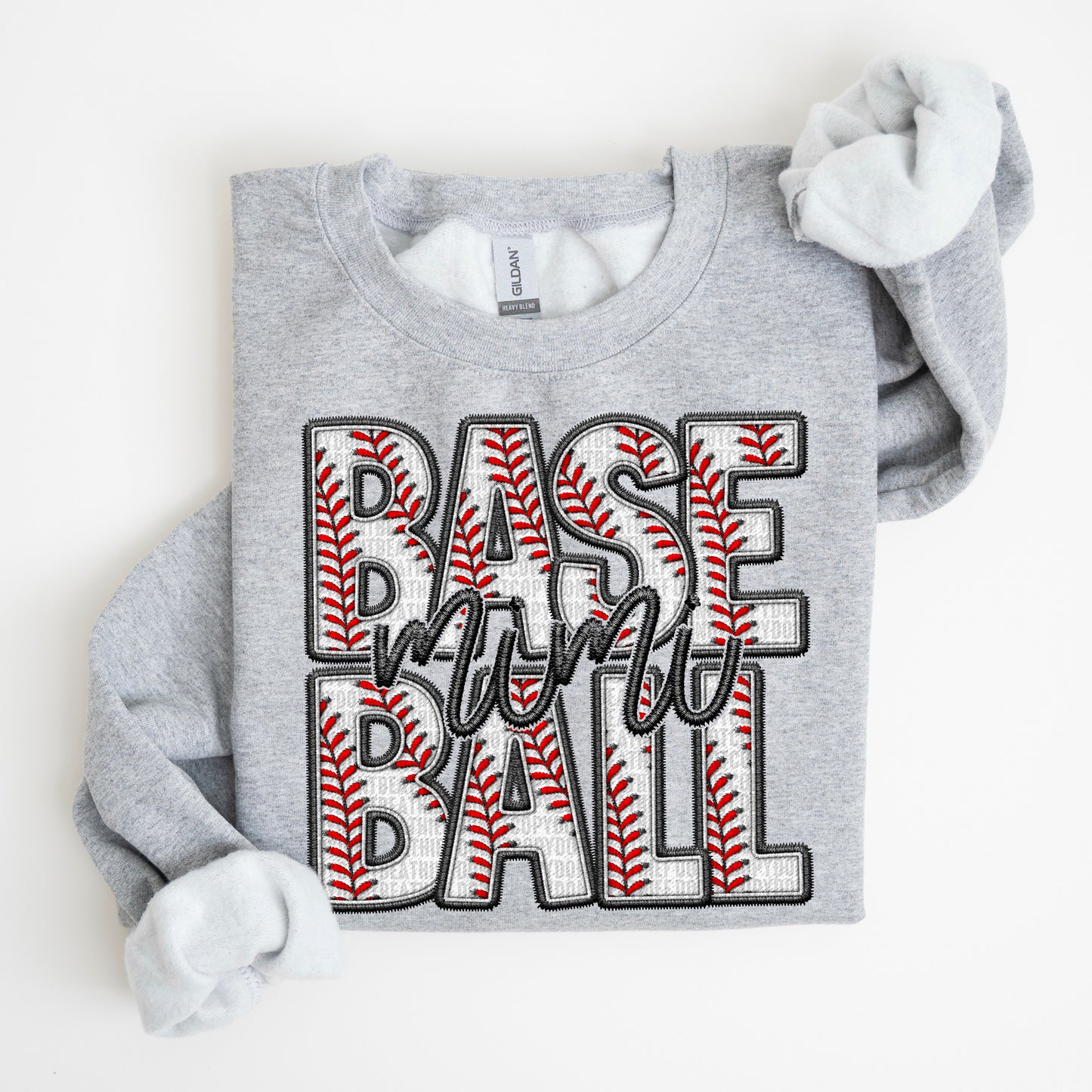 Baseball Family Member Sweatshirt FAUX embroidery graphic