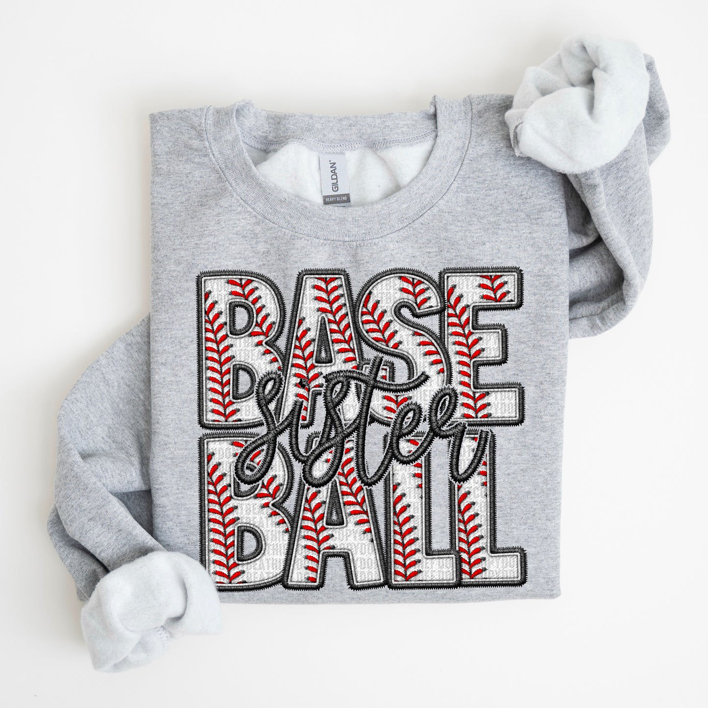 Baseball Family Member Sweatshirt FAUX embroidery graphic