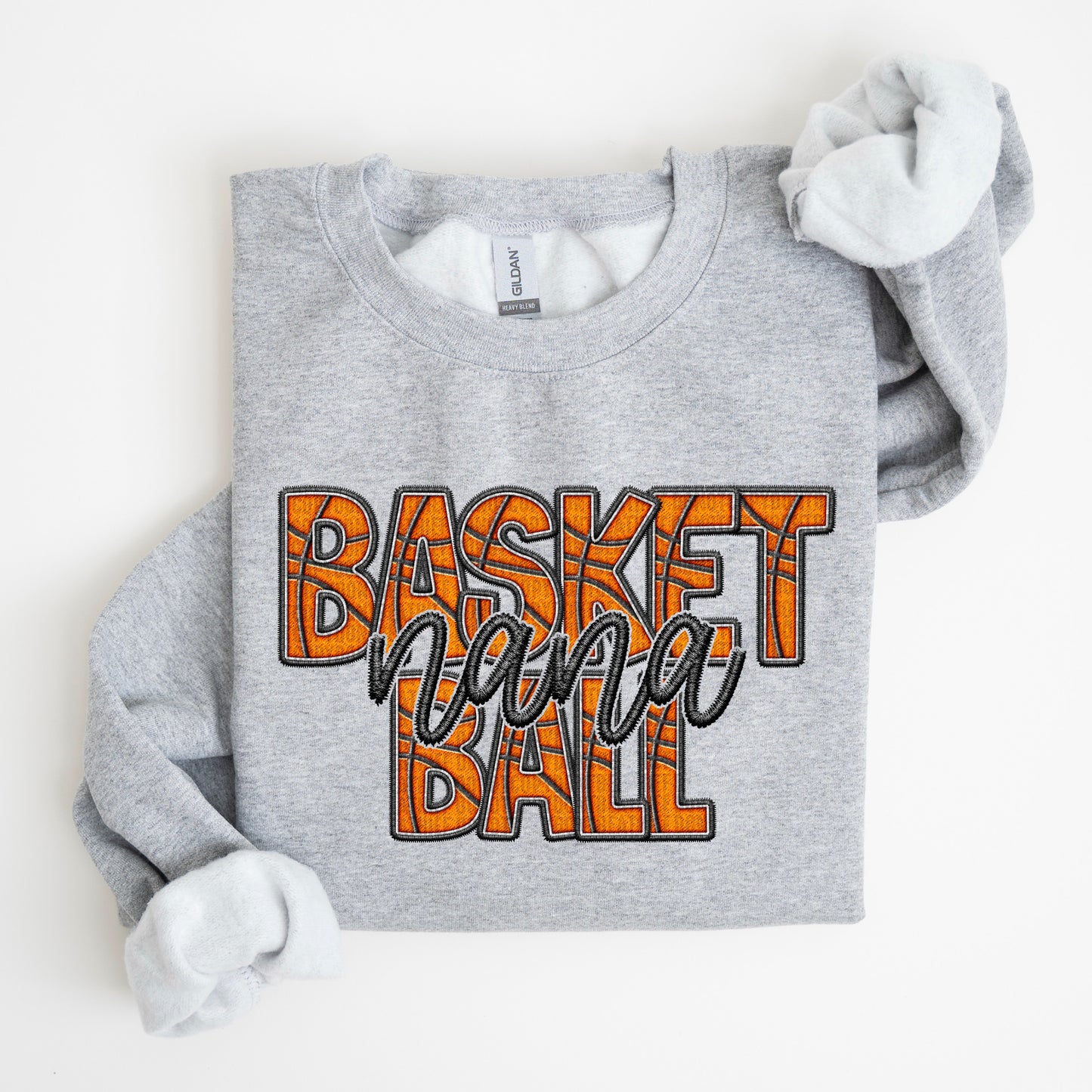 Basketball Family Member Sweatshirt FAUX embroidery graphic
