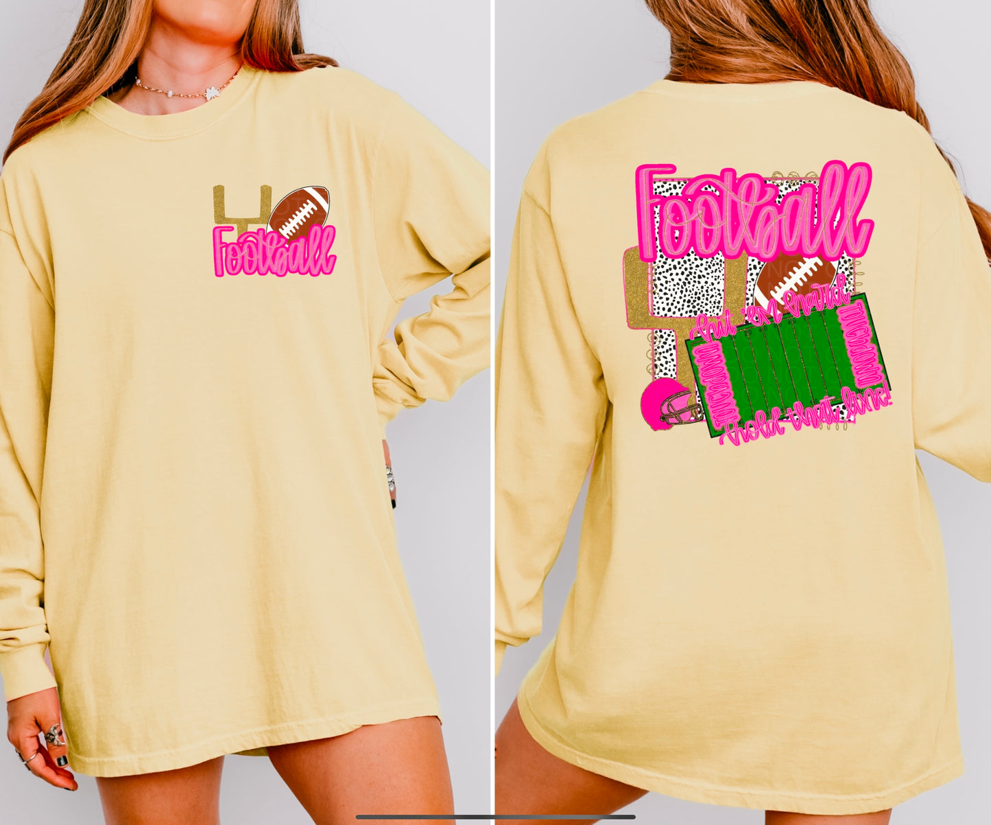 Preppy Football Tee Graphic - Multiple Styles