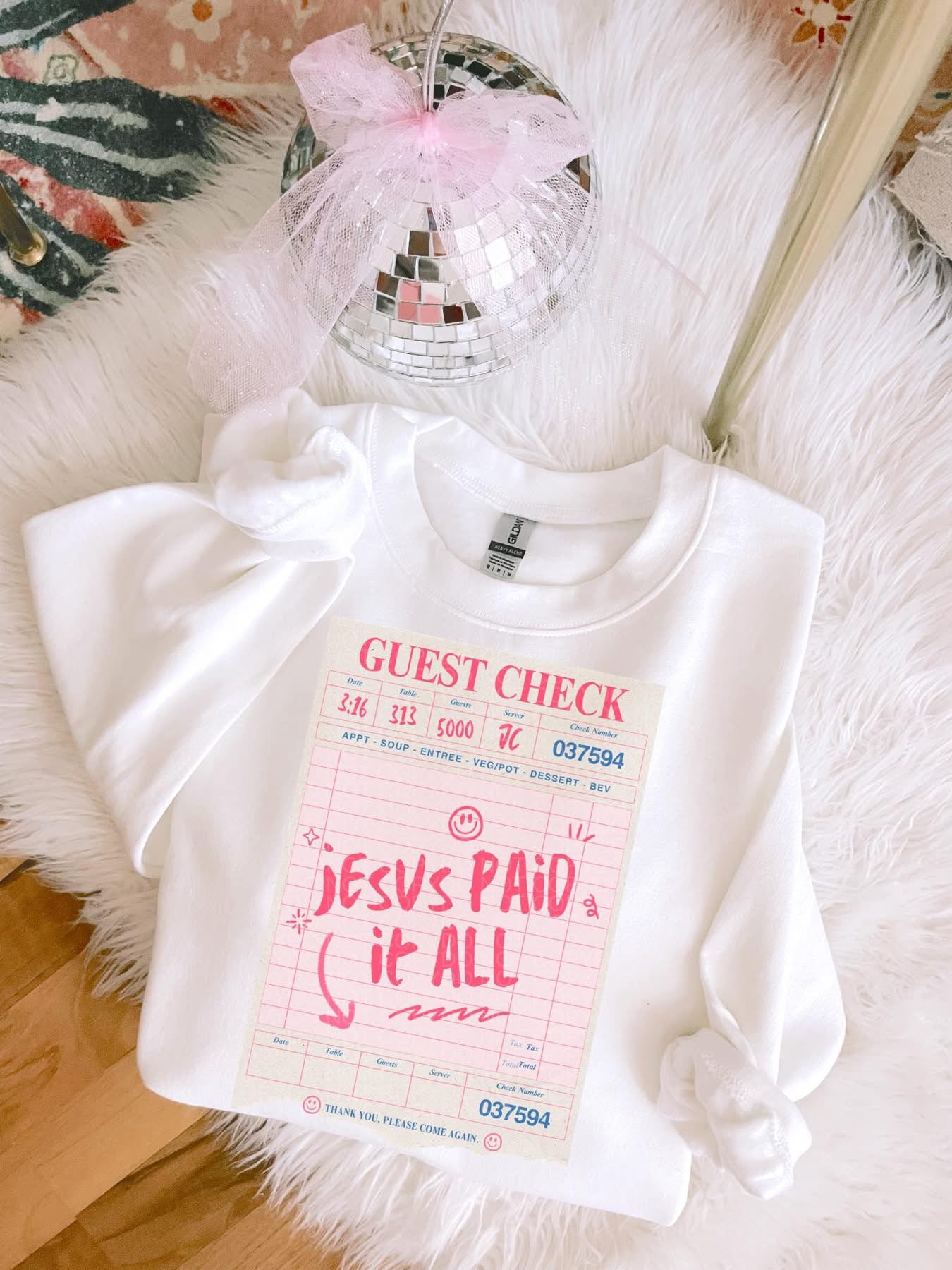 Jesus paid it all guest check graphic- Multiple Styles
