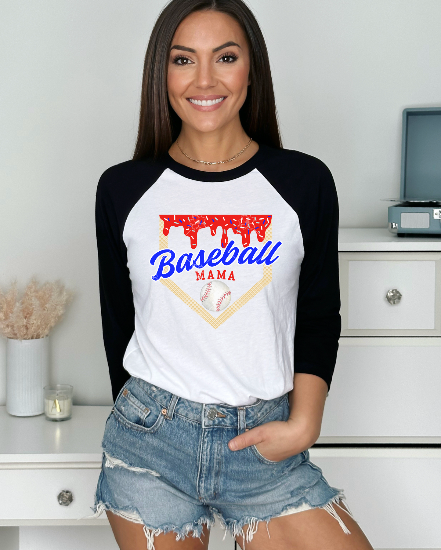Baseball Drip Raglan Graphic - 2 sleeve colors