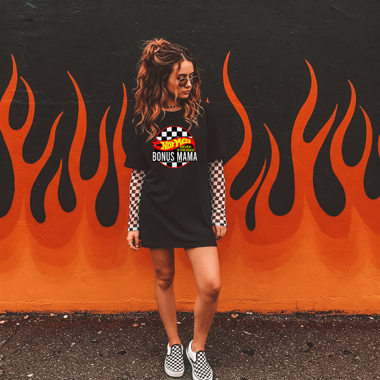 Hot mess, stessed bonus mama graphic