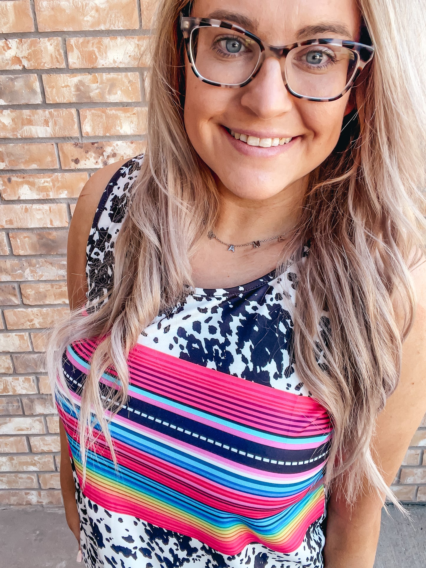 SS Serape & Cow Print Tank