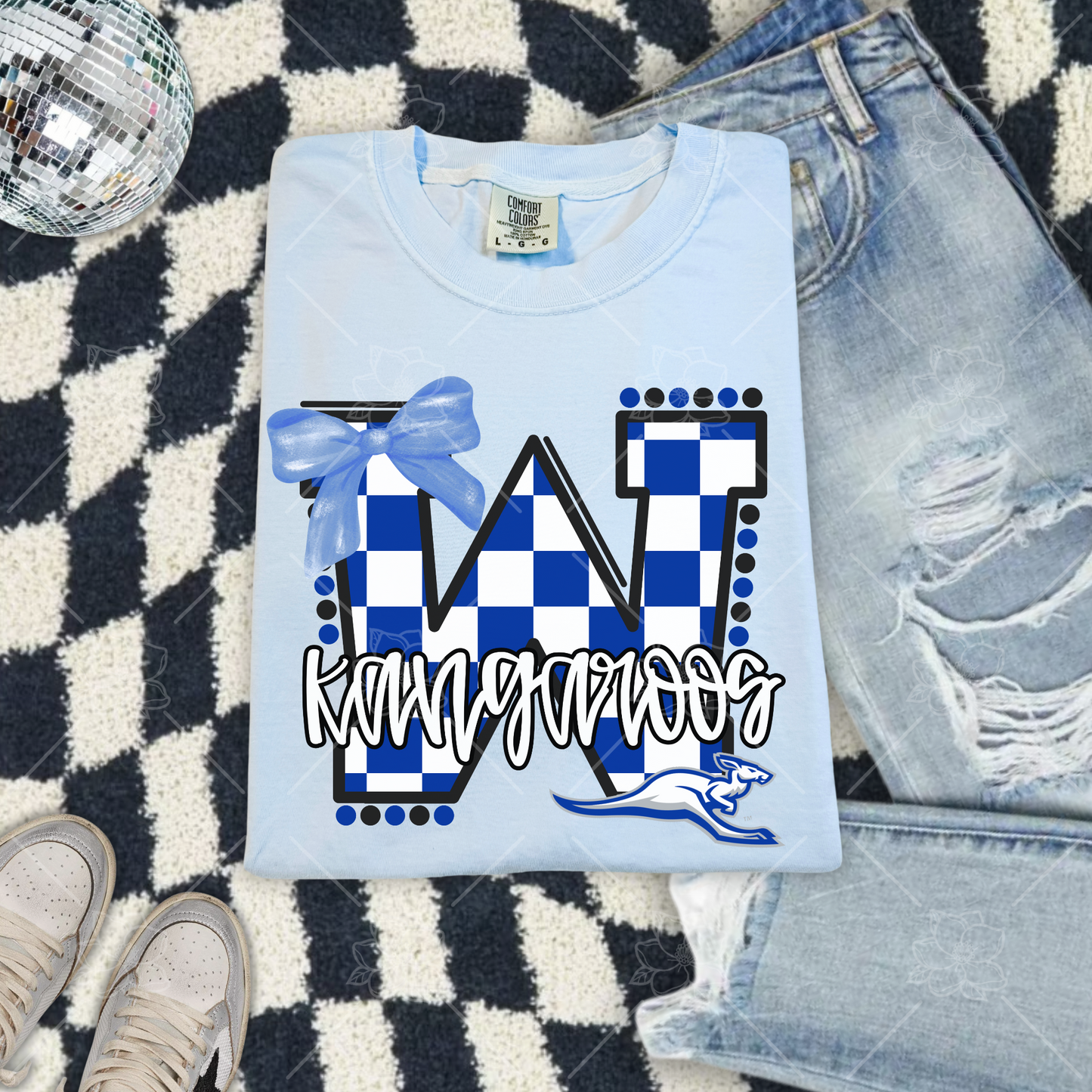 Checkered W Roo Tee- Multiple Styles/States