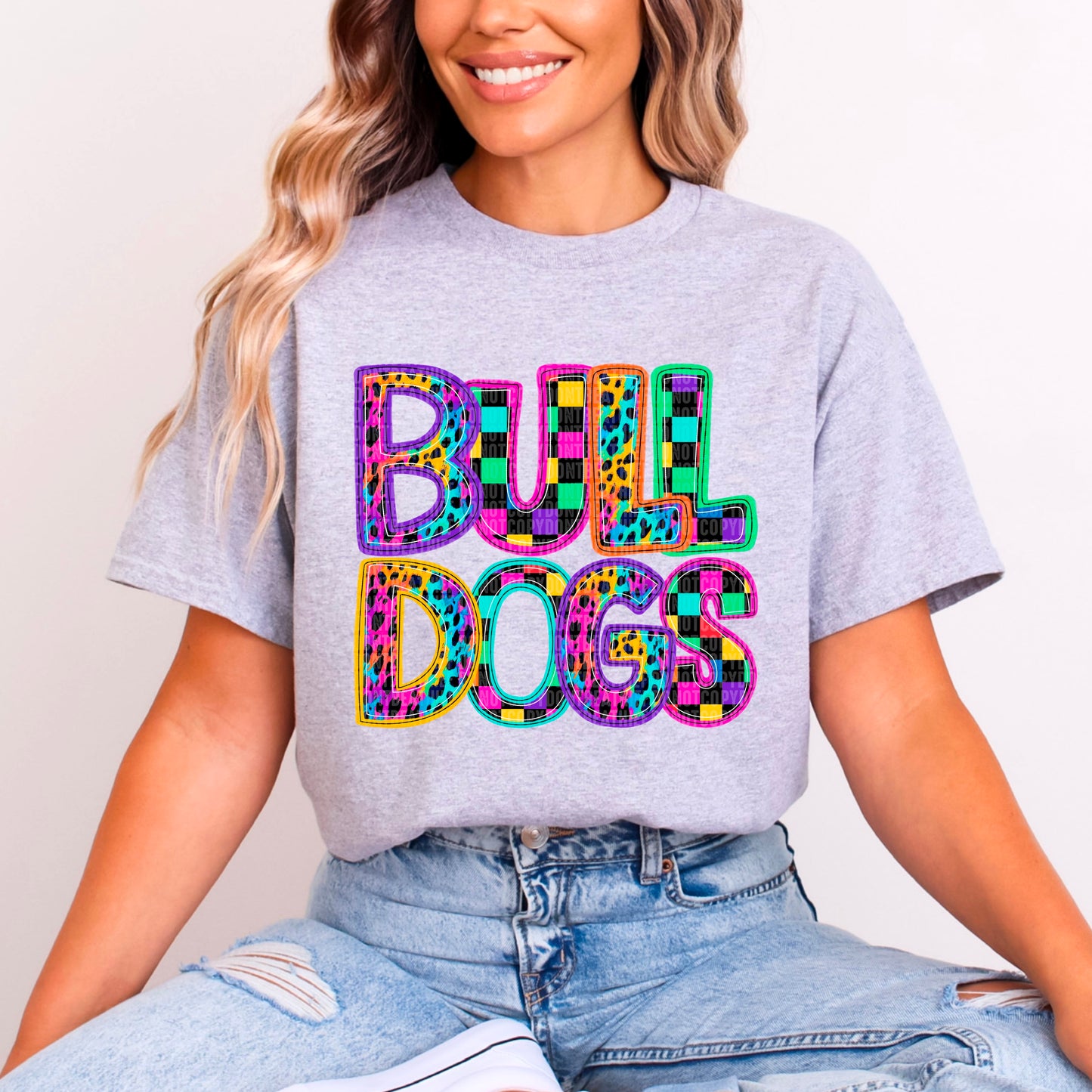 Rainbow Mascot Sweatshirt FAUX embroidery & Glitter graphic