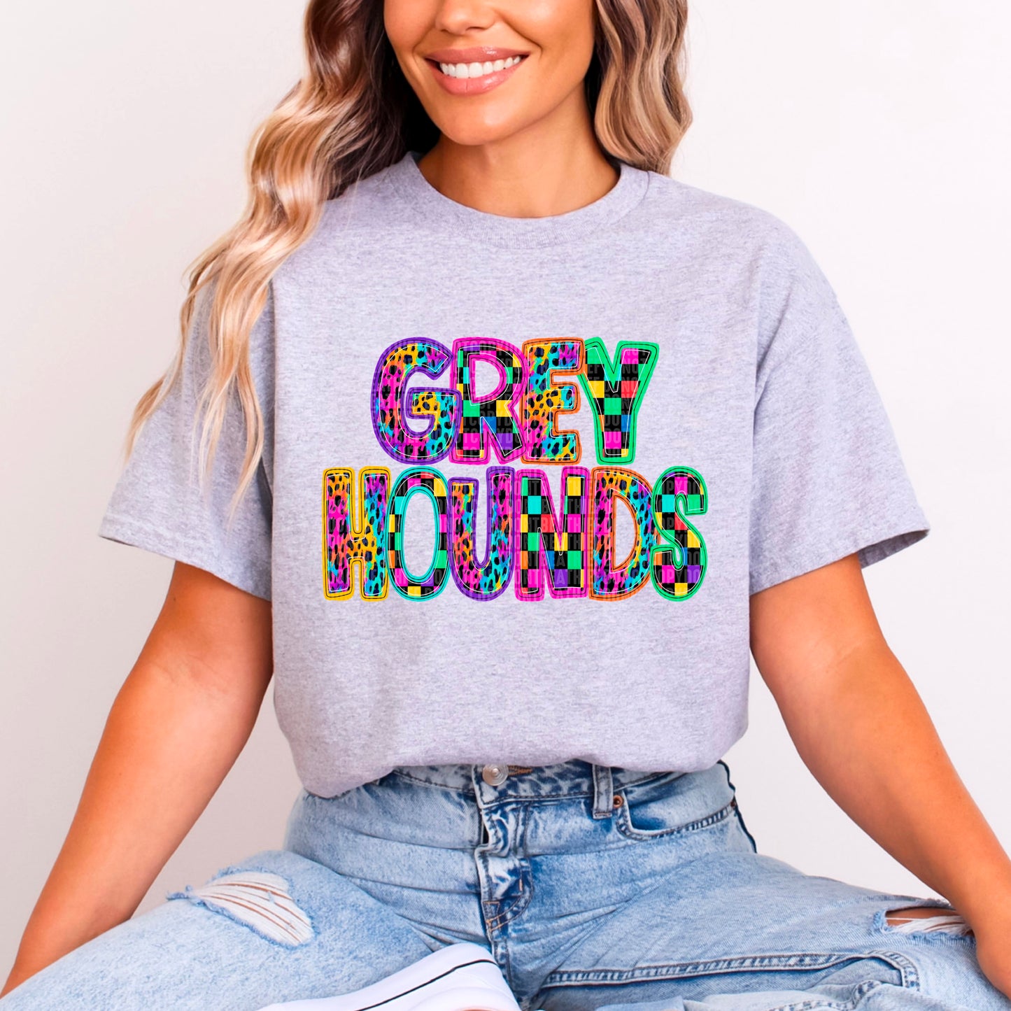 Rainbow Mascot Sweatshirt FAUX embroidery & Glitter graphic