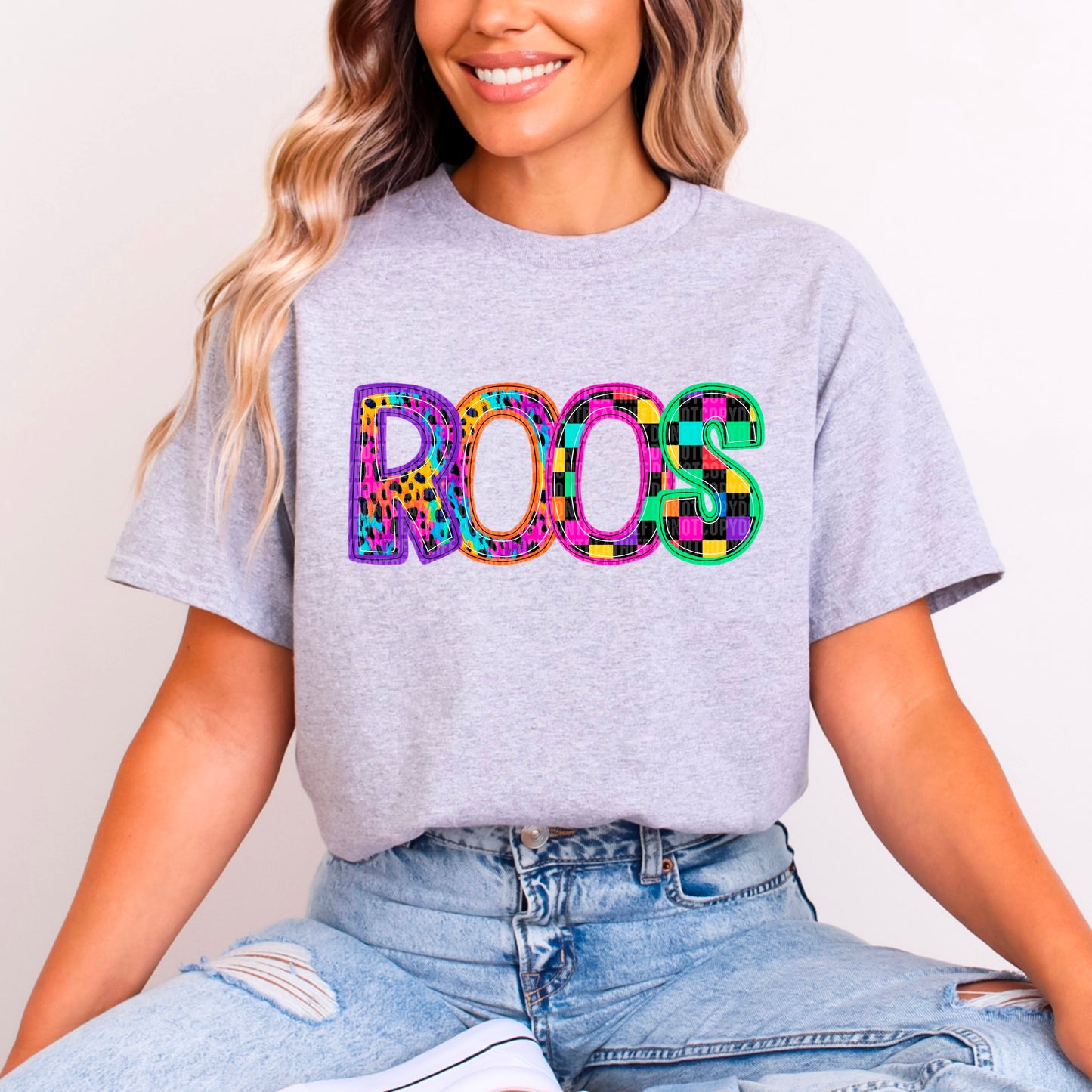 Rainbow Mascot Sweatshirt FAUX embroidery & Glitter graphic