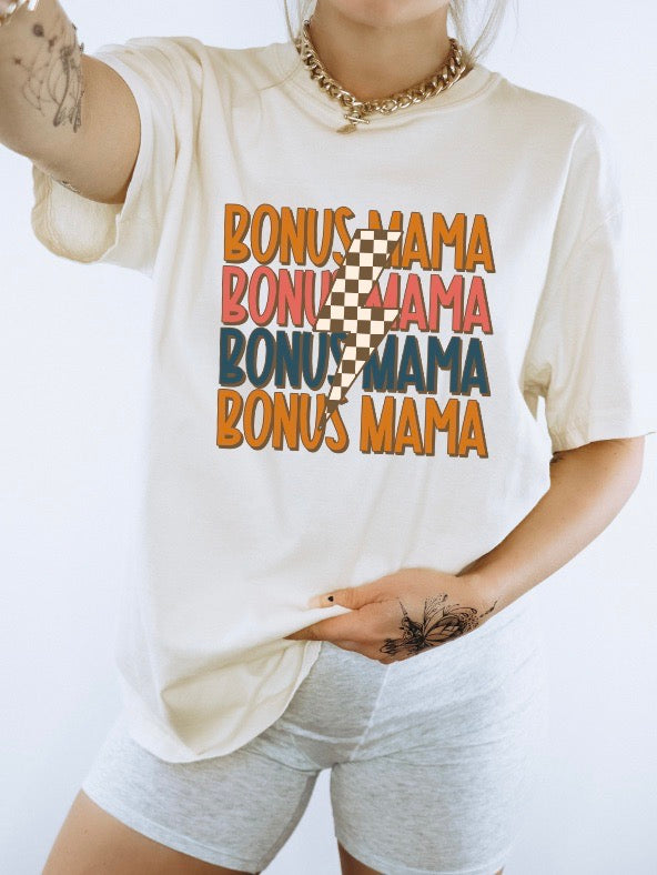 Checkered Bonus Mama Graphic Tee