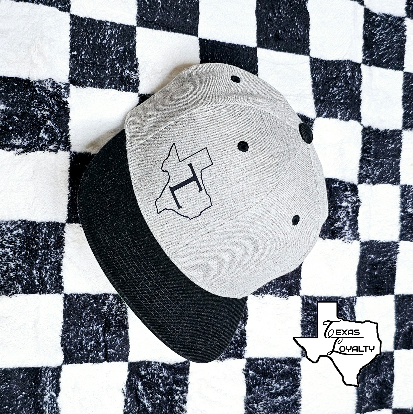 Texas Loyalty - Athletic Grey / Black Flat Bill Snap Back