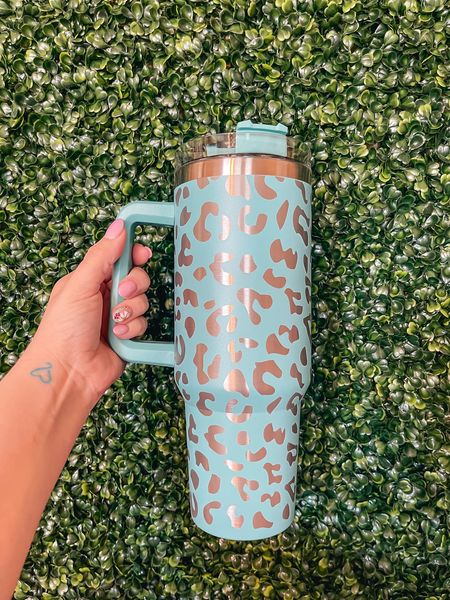 Teal Leopard Tumbler