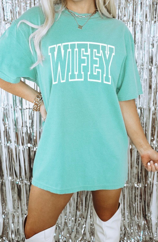 Wifey Puff Print Graphic Tee
