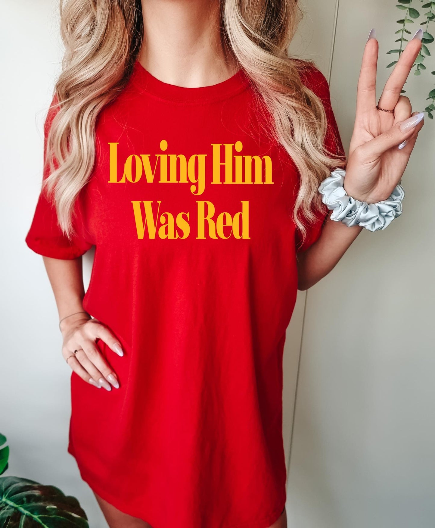 Loving Him Was Red Graphic Tee