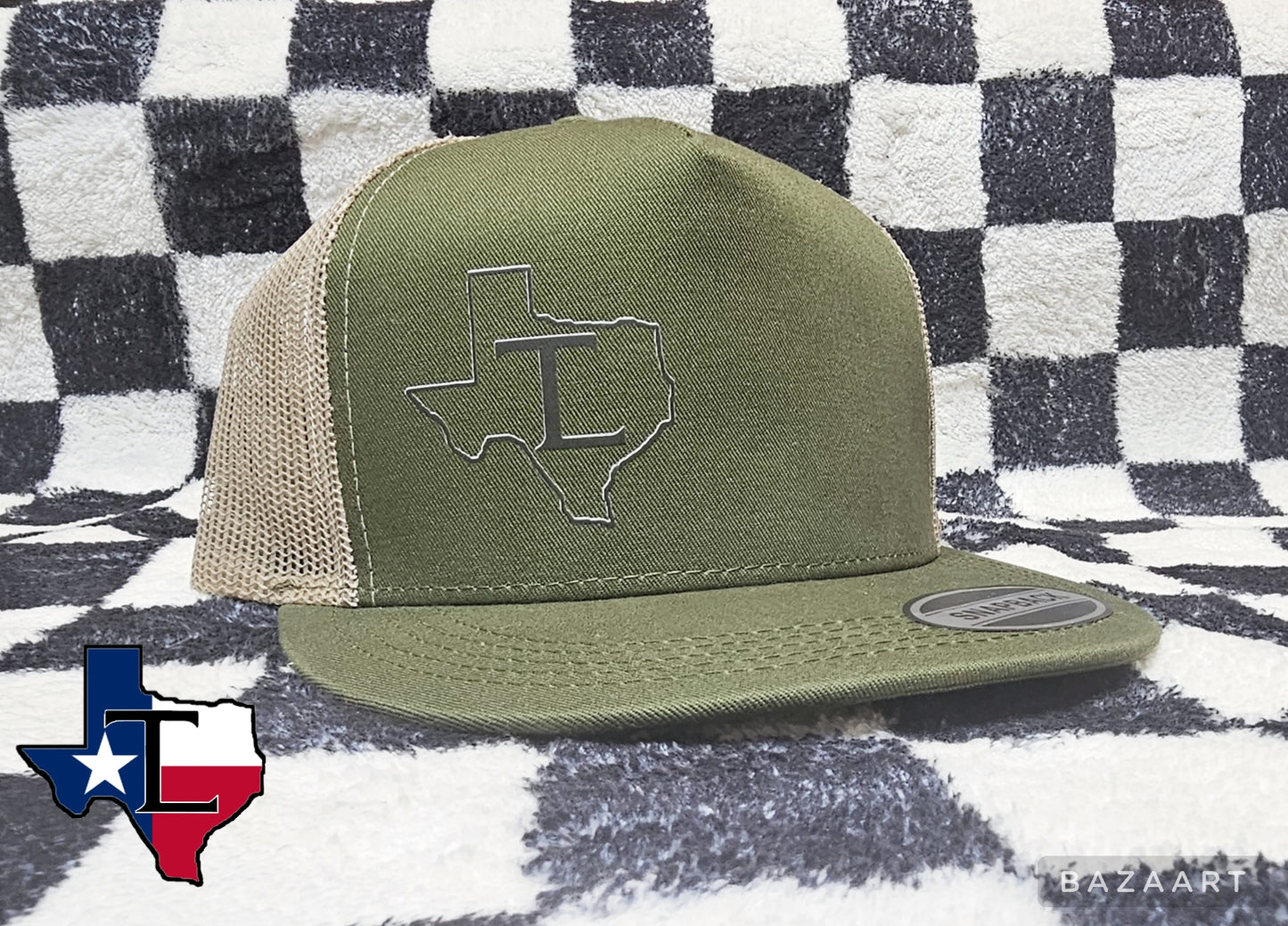 Texas Loyalty Brand - Military Green & Tan Flat Bill Snap Back
