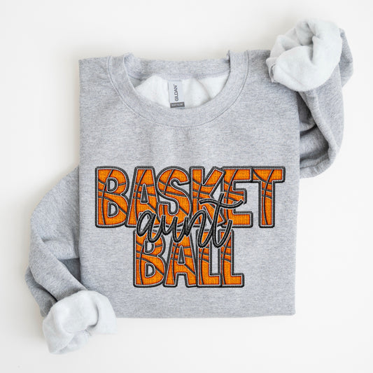 Basketball Family Member Sweatshirt FAUX embroidery graphic