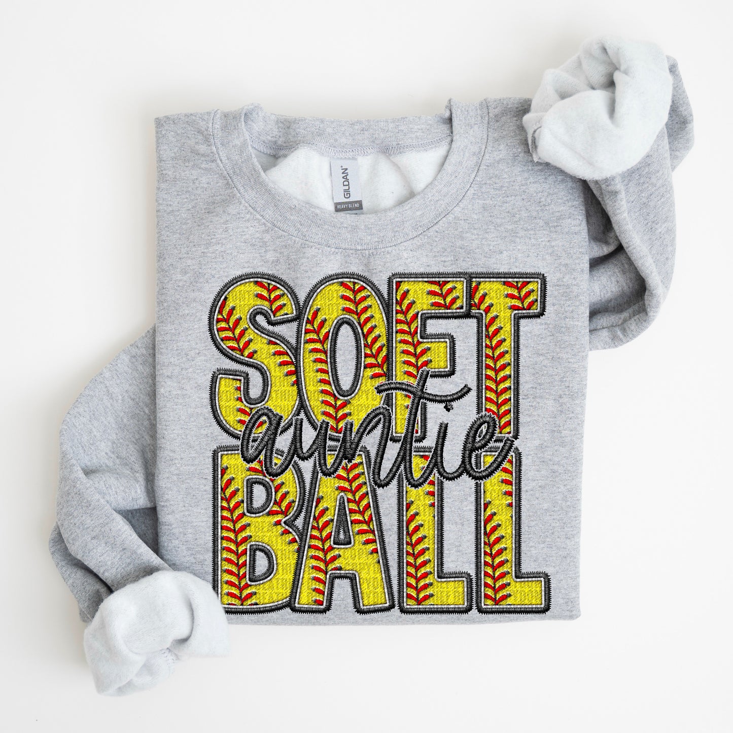 Softball Family Member Sweatshirt FAUX embroidery graphic