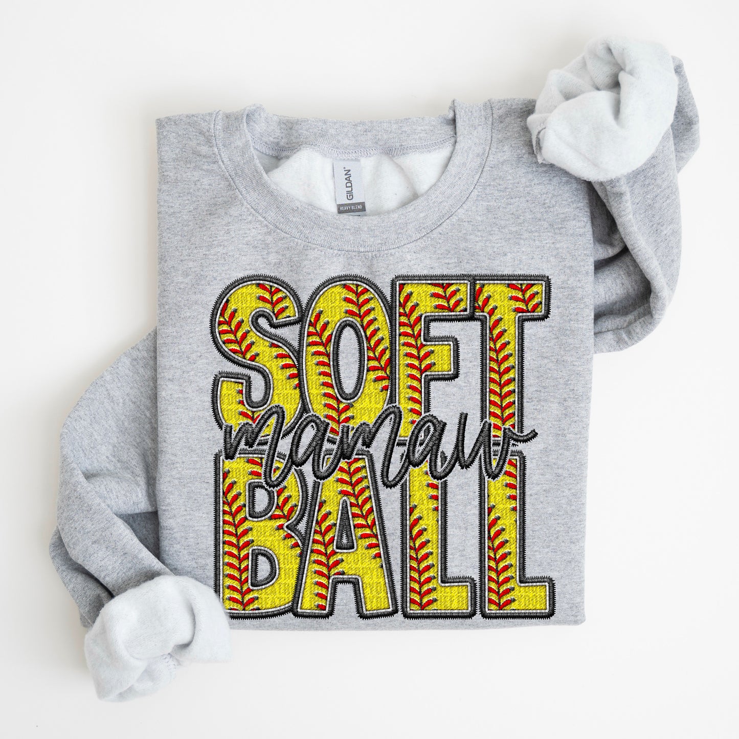 Softball Family Member Sweatshirt FAUX embroidery graphic