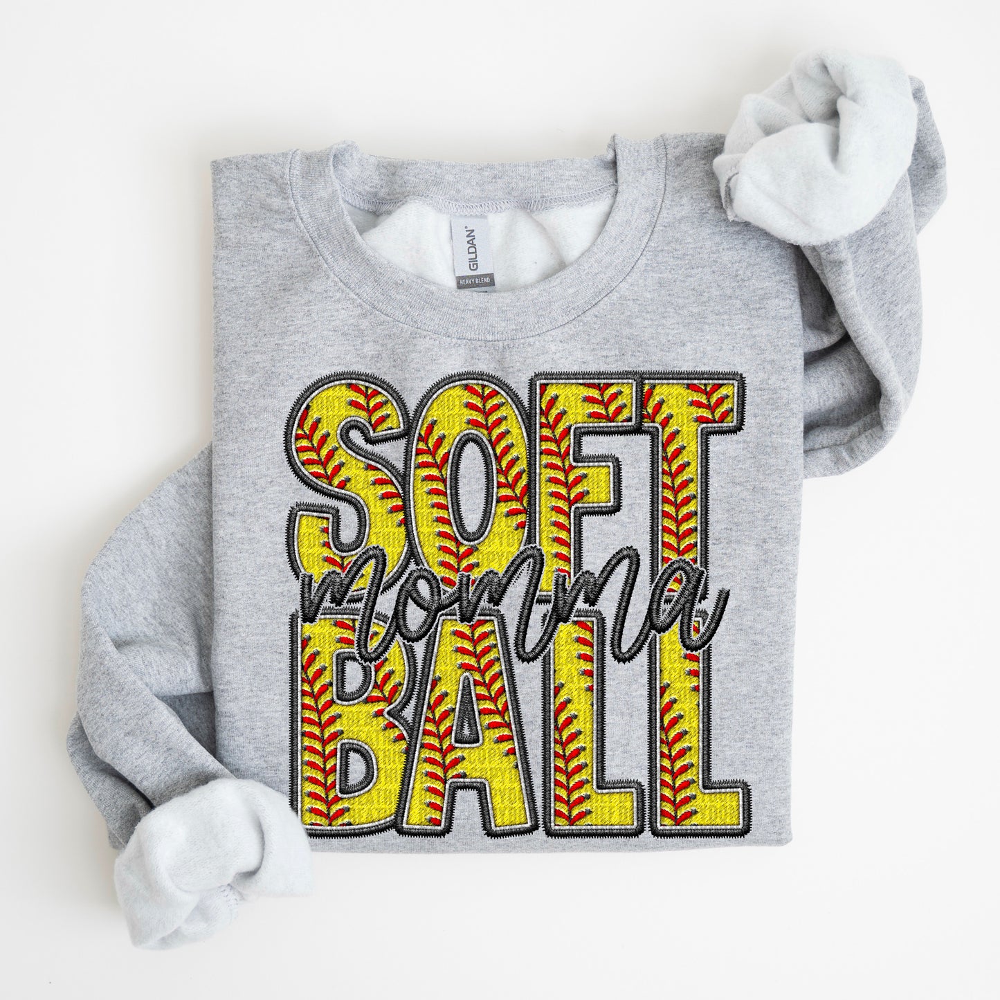 Softball Family Member Sweatshirt FAUX embroidery graphic