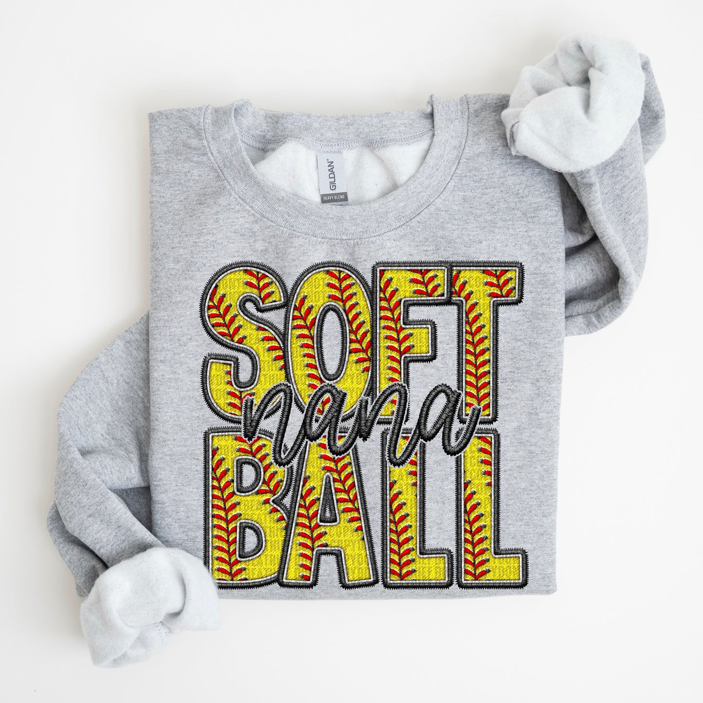 Softball Family Member Sweatshirt FAUX embroidery graphic