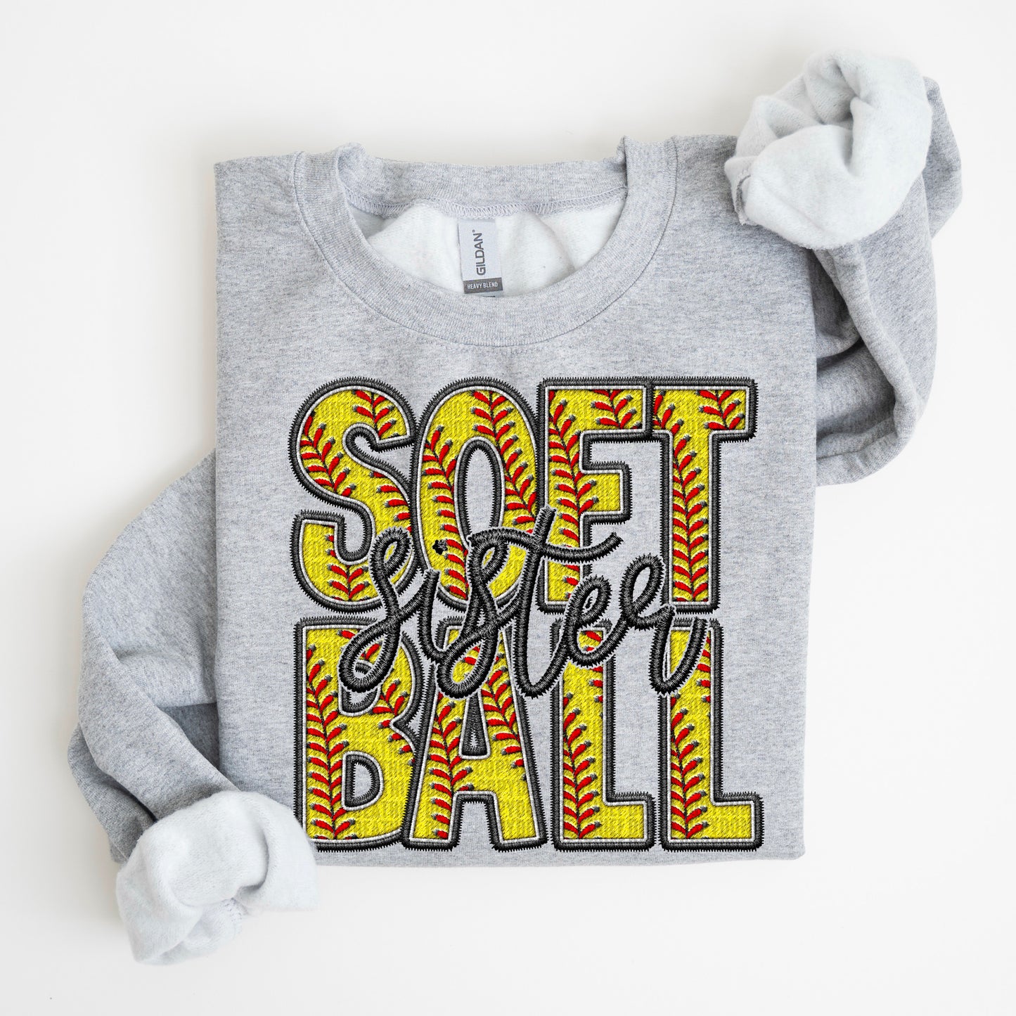 Softball Family Member Sweatshirt FAUX embroidery graphic