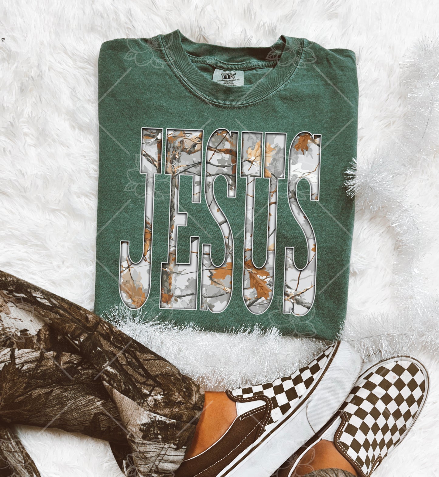 Camo Jesus Graphic Tee